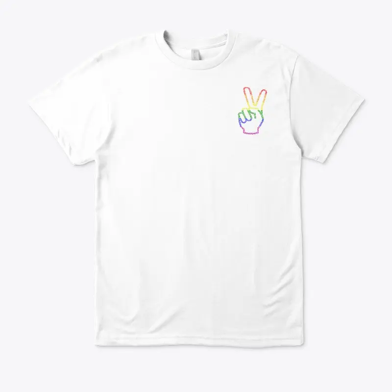 RAINBOW PEACE HAND MINIMALISTIC